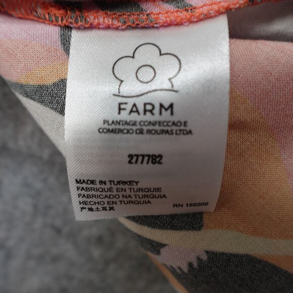 Farm Rio Dress Womens Small Toucan Wrap Midi V-Neck Beaded Tassel Tropical - Picture 10 of 12